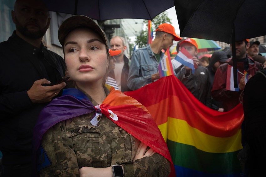 Gej parada i protest LGBT vojnika u Kijevu