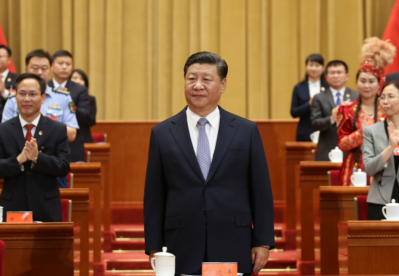 Xi Jinping uczestniczący w sesji otwarcia 18. krajowego kongresu Komunistycznej Młodzieżowej Ligi Chin w Pekinie, 26 czerwca 2018 r.