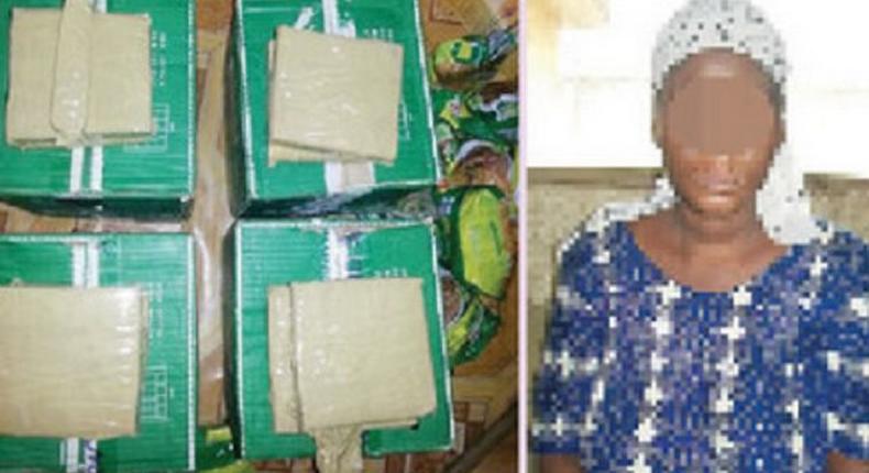 Rashidat Abdulkarim and the seized drugs