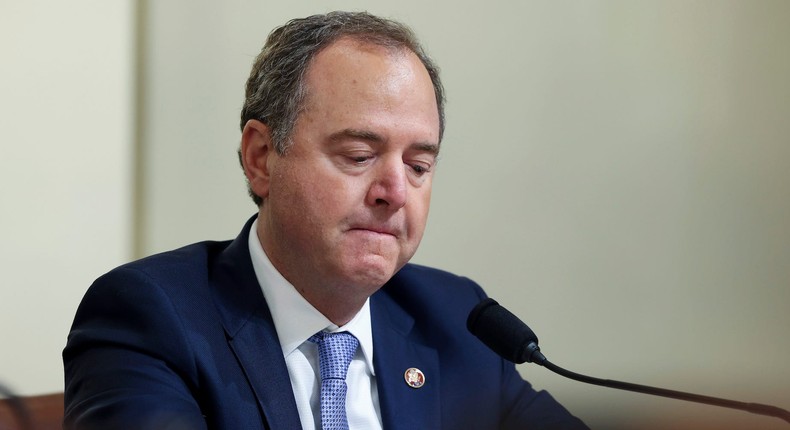 Rep. Adam Schiff, D-Calif., pauses as he speaks during the House select committee hearing on the Jan. 6 attack on Capitol Hill in Washington, Tuesday, July 27, 2021
