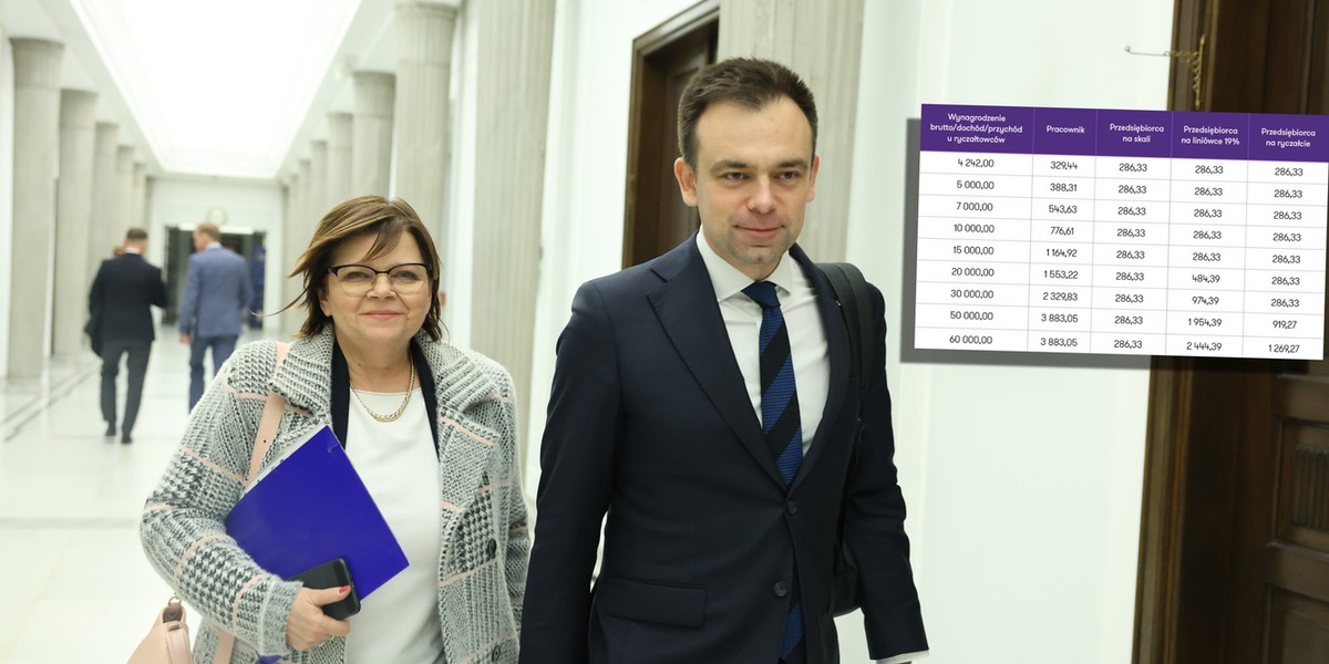 Izabela Leszczyna i Andrzej Domański w Sejmie.