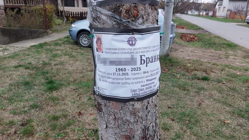 Umrlica za stradalu Brankicu