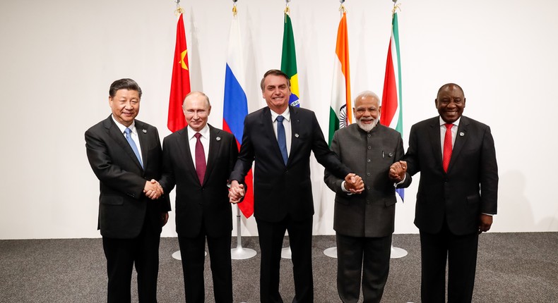 Informal meeting of the BRICS during the 2019 G20 Osaka summit - Souce - Wikipedia