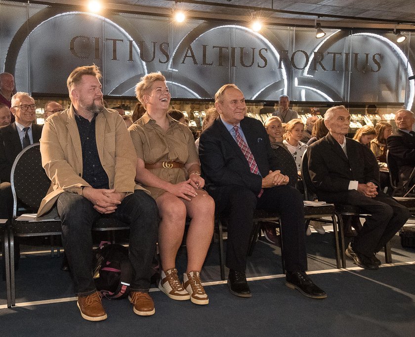 Trener Krzysztof Kaliszewski, Anita Włodarczyk, Andrzej Kraśnicki, Wojciech Zabłocki