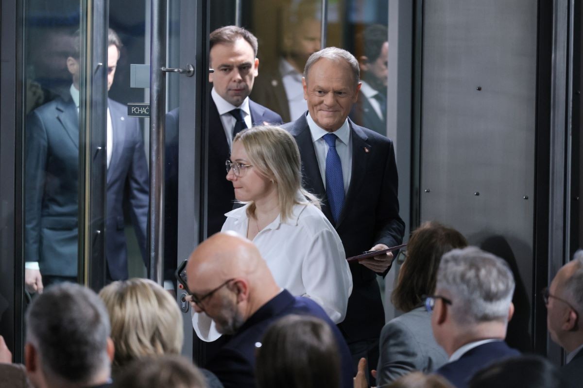 Premier Donald Tusk i minister gospodarki i finansów Andrzej Domański