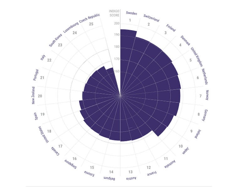 Ranking Indigo: 25 najlepszych państw, źródło: global-perspectives.org.uk