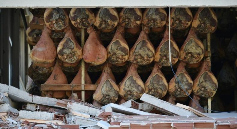 Italian pig breeders Ada and Giuseppe Fausti's ham curing barn was devsted with the rest of their home by in Norcia by an earthquake on Ocotber, 2016