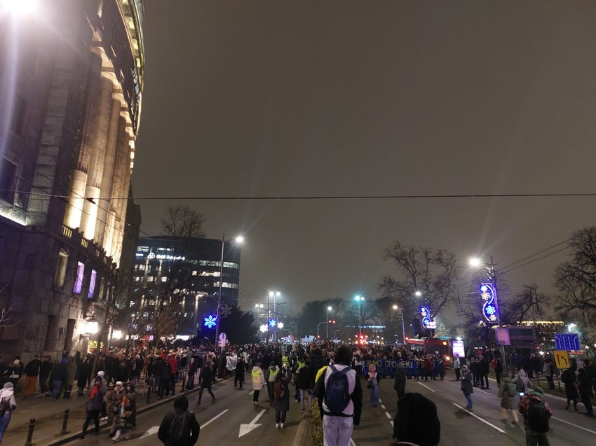 Protest studenata ispred zgrade RTS-a