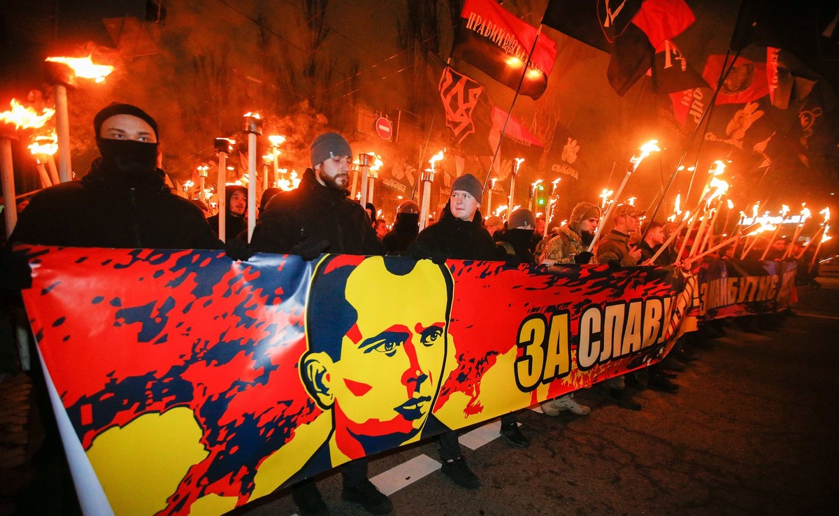 Demonstracja ukraińskich nacjonalistów