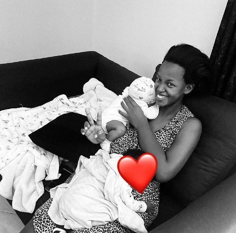 Flavia Tumusiime with her twins