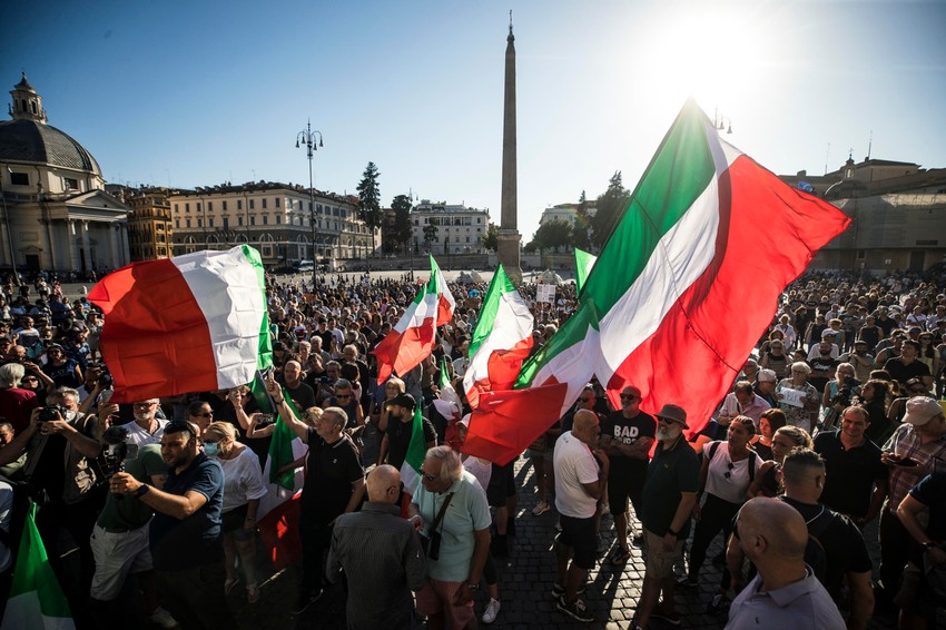 Protesti u Italiji zbog zelenih propusnica - Rim