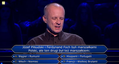 "Milionerzy" – Marek odpadł na pytaniu o Józefa Piłsudskiego i Ferdynanda Focha