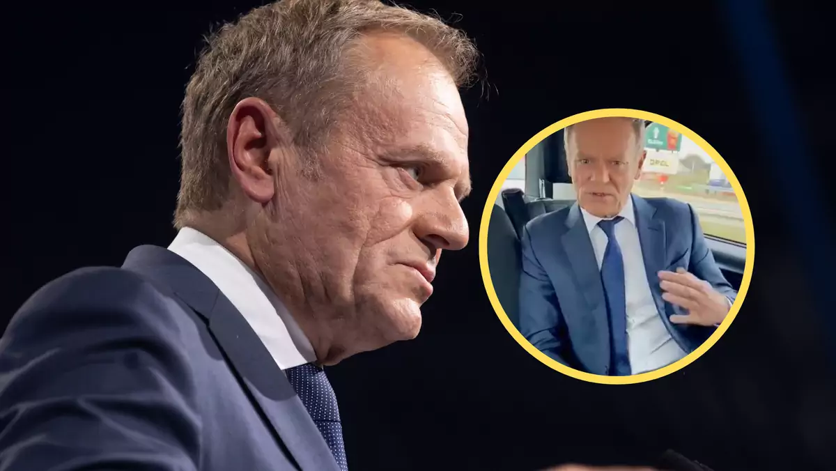 Donald Tusk bez pasów bezpieczeństwa (fot. screen: twitter.com/@donaldtusk)