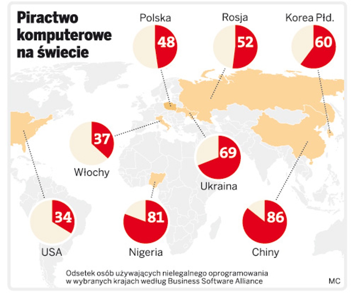 Piractwo komputerowe na świecie