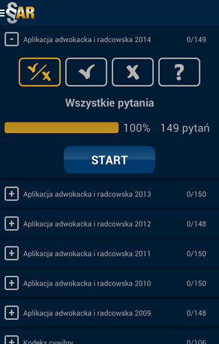 <strong>Testy na aplikacje AiR</strong>
<br><br>
Jedyna na rynku aplikacja mobilna zawierająca testy z egzaminów wstępnych na aplikację adwokacką i radcowską z lat 2009 – 2014. Aplikacja działa w trybie offline.