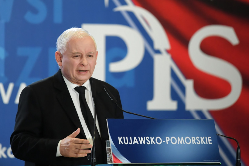 Prezes PiS Jarosław Kaczyński podczas konwencji wyborczej Prawa i Sprawiedliwości w Bydgoszczy.