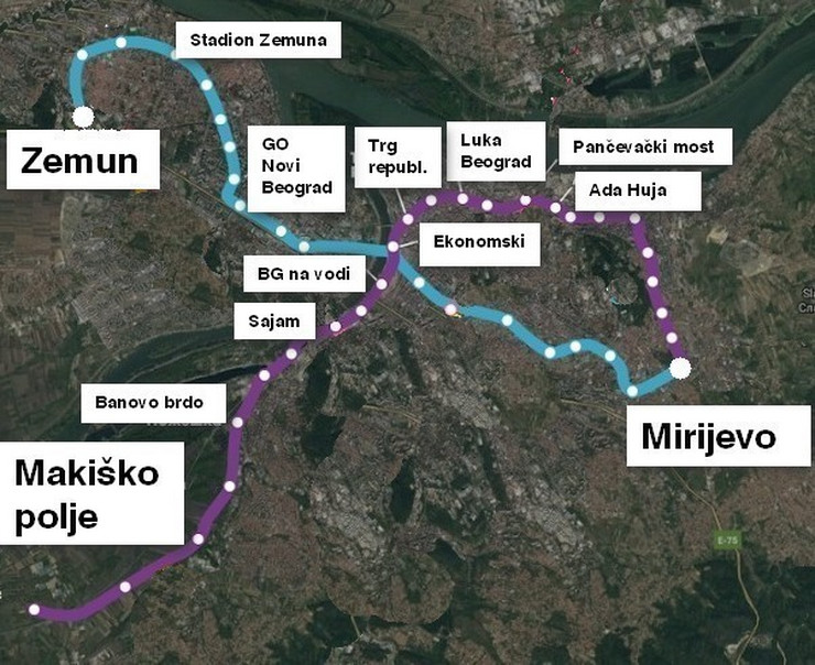 mapa mirijeva beograd PROMENJEN PLAN BG METROA? Prve dve linije podzemne železnice bi se  mapa mirijeva beograd