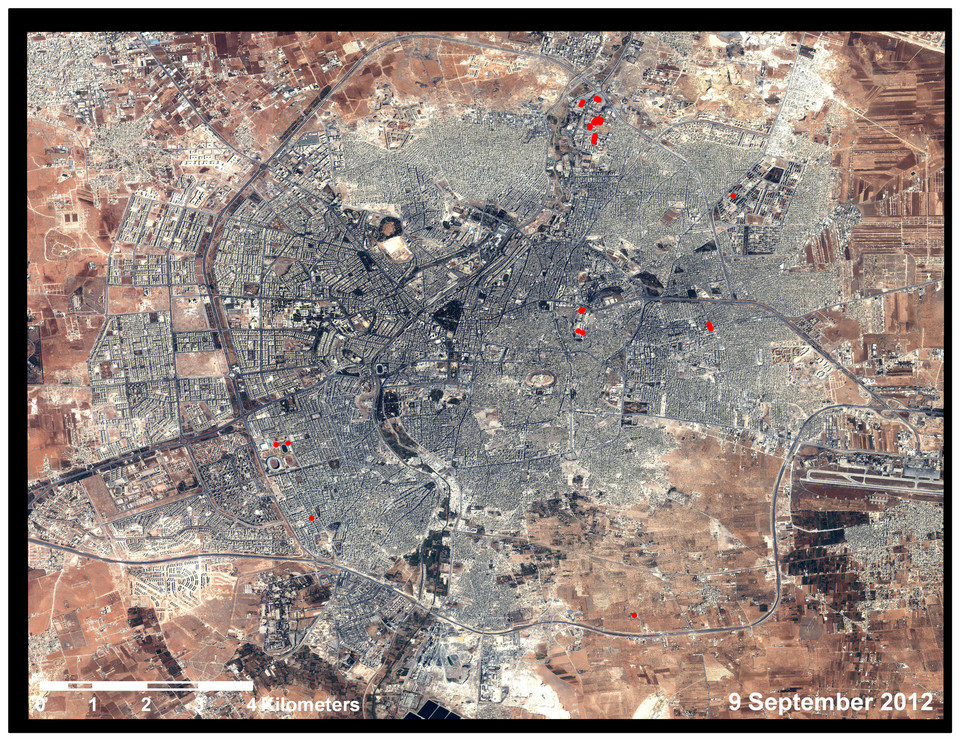 Aleppo - zdjęcie satelitarne z 9 września 2012