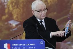 Prezes PiS Jarosław Kaczyński podczas wystąpienia w Janowie Lubelskim