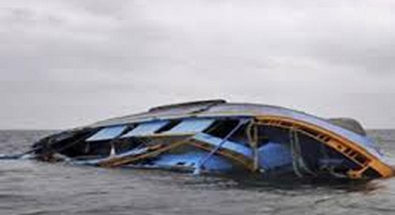 This is a picture of a boat that sunk is Lagos. It is used here for illustrative purpose.