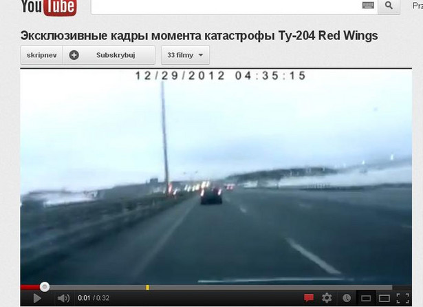 Dramatyczne wideo z wypadku samolotu w Moskwie