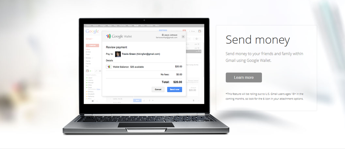 <b>Google Wallet</b>
<br><br>
Google Wallet umożliwi użytkownikom poczty Gmail dołączanie do swoich maili… pieniędzy. Jak to działa? Wystarczy powiązać konto Google z swoją kartą kredytową, a następnie skorzystać z ikonki dolara, która pojawi się wkrótce w interfejsie Gmaila. Google ma pobierać 2,9 proc. prowizji od każdej zrealizowanej w ten sposób transakcji.