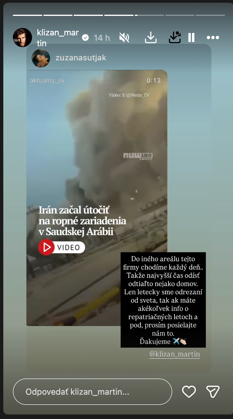 Kližan a Šutjaková uviazli v Saudskej Arábii.