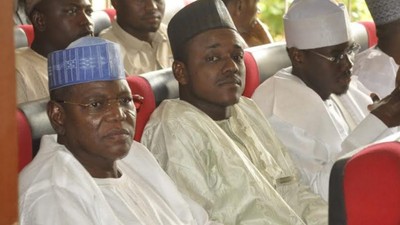 Sule Lamido and his two sons; Aminu, Mustapha