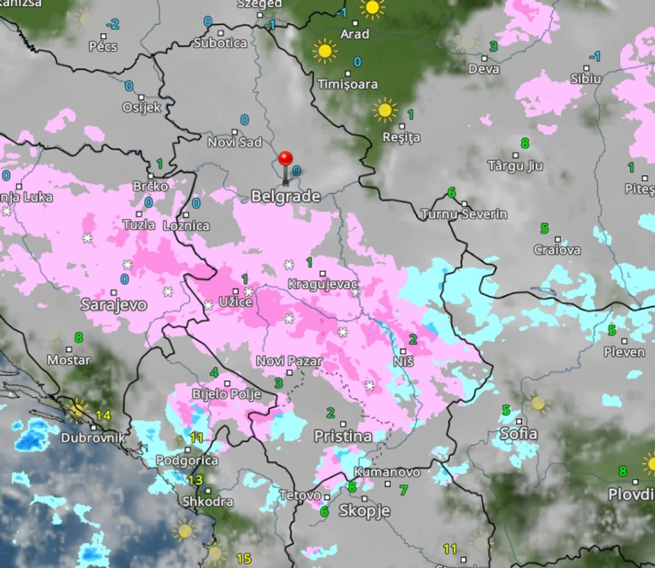 Oblaci nad Srbijom u 10 sati