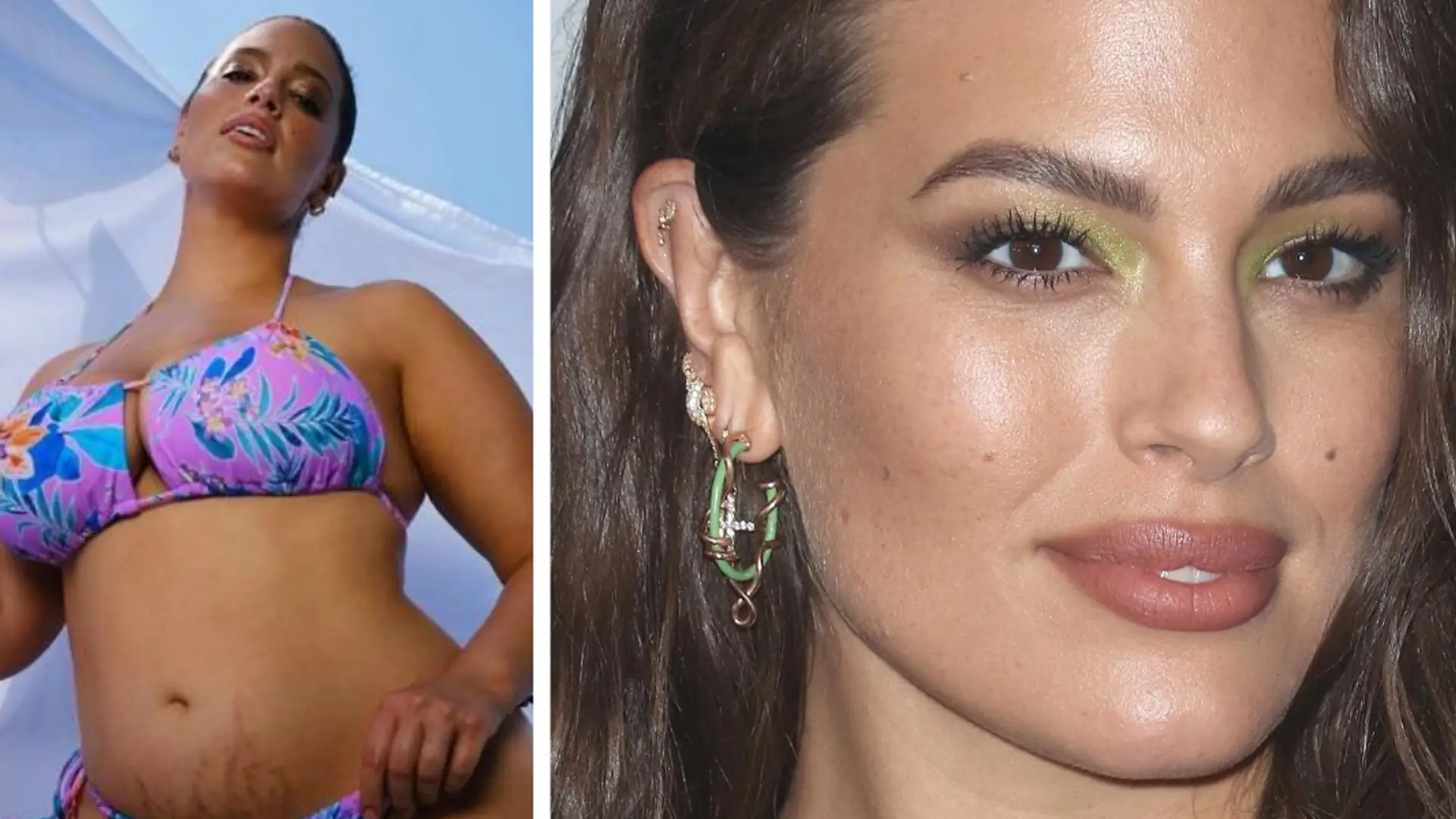 Ashley Graham wystąpiła w nowej sesji. Z dumą zaprezentowała ciążowe rozstępy