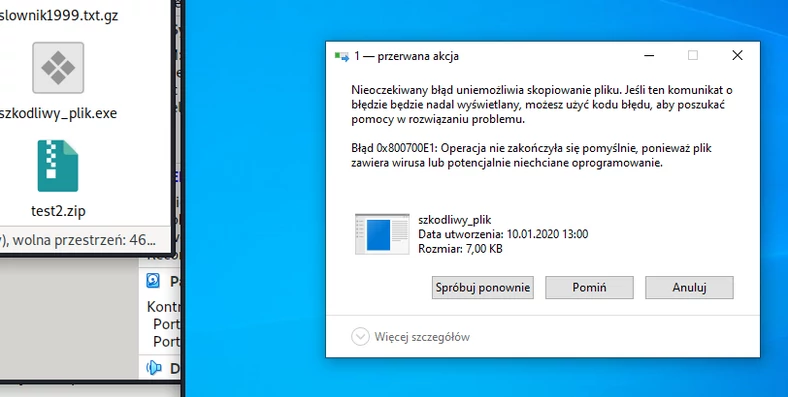 Windows Defender automatycznie blokuje zagrożenia i wirusy – niestety, nie jest tak skuteczny jak programy antywirusowe i nie zawsze może nas ochronić i wykryć zagrożenia