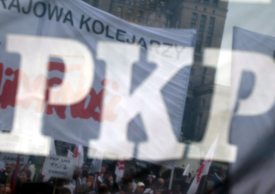 WARSZAWA PROTEST KOLEJARZY