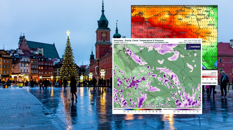 W święta czeka nas prawdziwa karuzela pogodowa (screeny: kachelmanwetter.com, wxcharts.com)