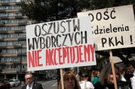 Protest pod Sejmem przeciwko nieprawidłowościom przy liczeniu głosów w wyborach prezydenckich 2025 r.