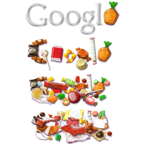 Po kliknięciu na logo Google na wybranych stronach, na przykład na www.google.de dostajemy cukierki i jeszcze więcej cukierków i jeszcze więcej. To ilustruje zwyczaj podobny do naszego kolędowania. Dzieci odwiedzają domy i dostają łakocie. Nazywa się to Trick or Treat - czyli psikus albo ugoszczenie. Odwiedzani wybierają oddanie dziatwie słodkości