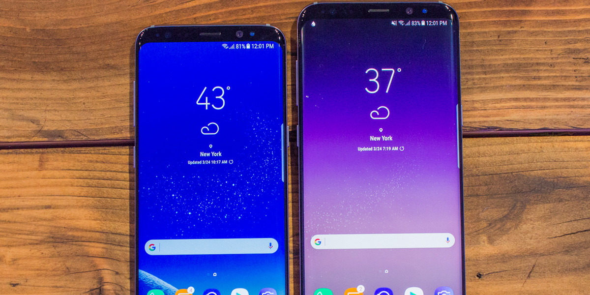 The Galaxy S8, left, and Galaxy S8 Plus.