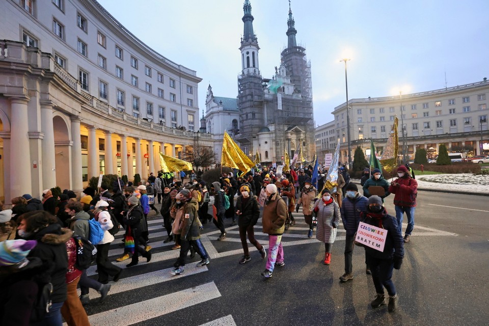 Demonstracja pt. "Nikt nie jest nielegalny" w Warszawie