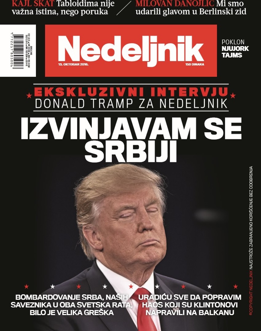 Naslovna "Nedeljnika"