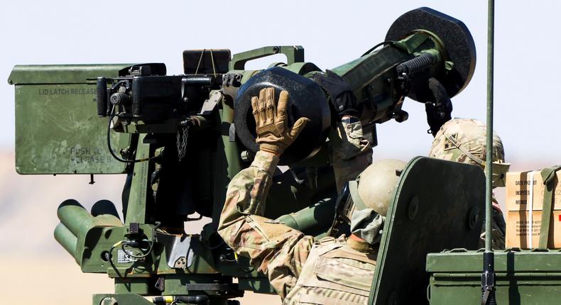 Soldiers with the 2nd Stryker Brigade Combat Team load a Javelin missile onto the Common Remotely Operated Weapons System on a Stryker Infantry Carrier Vehicle before a live-fire training exercise on April 28, 2022 in Fort Carson, Colorado.Photo by Michael Ciaglo/Getty Images