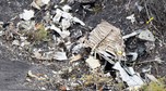 A photo released by the French Interior Ministry shows debris at the crash site of an Airbus A320, near Seyne-les-Alpes