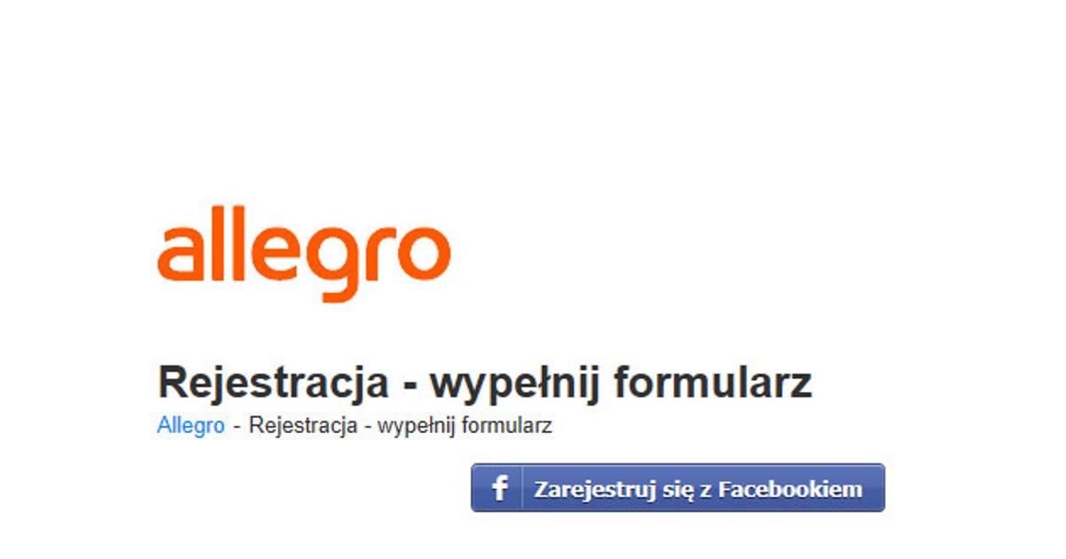 Jak Zalozyc Konto Na Allegro Przez Facebooka