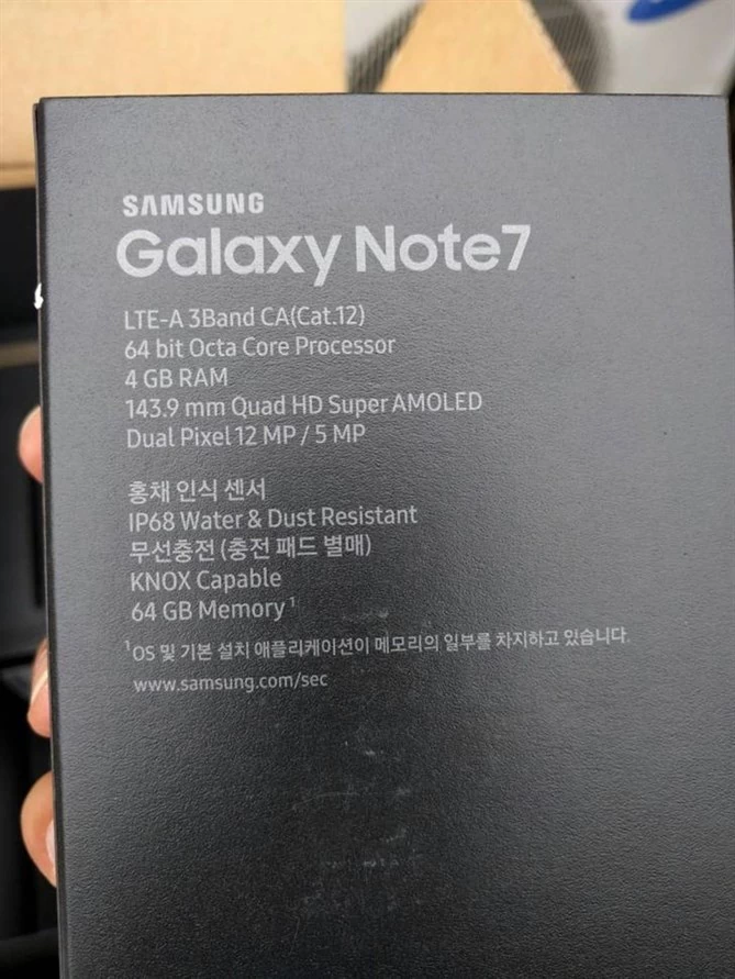 Galaxy Note 7 - specyfikacja techniczna