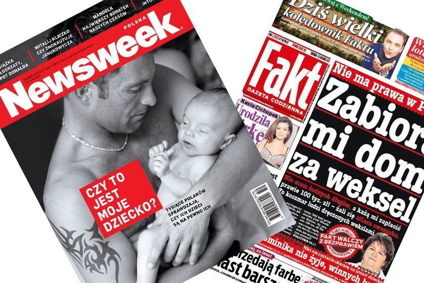 Okładki Faktu i Newsweeka