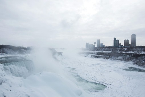 niagara, usa, zima, wodospad