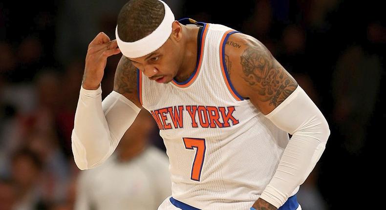 Carmelo Anthony's salary would make a trade with the Rockets problematic.
