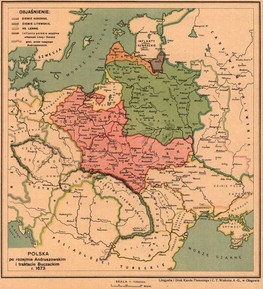 Polska po rozejmie andruszowskim i traktacie Buczackim w 1673 r.