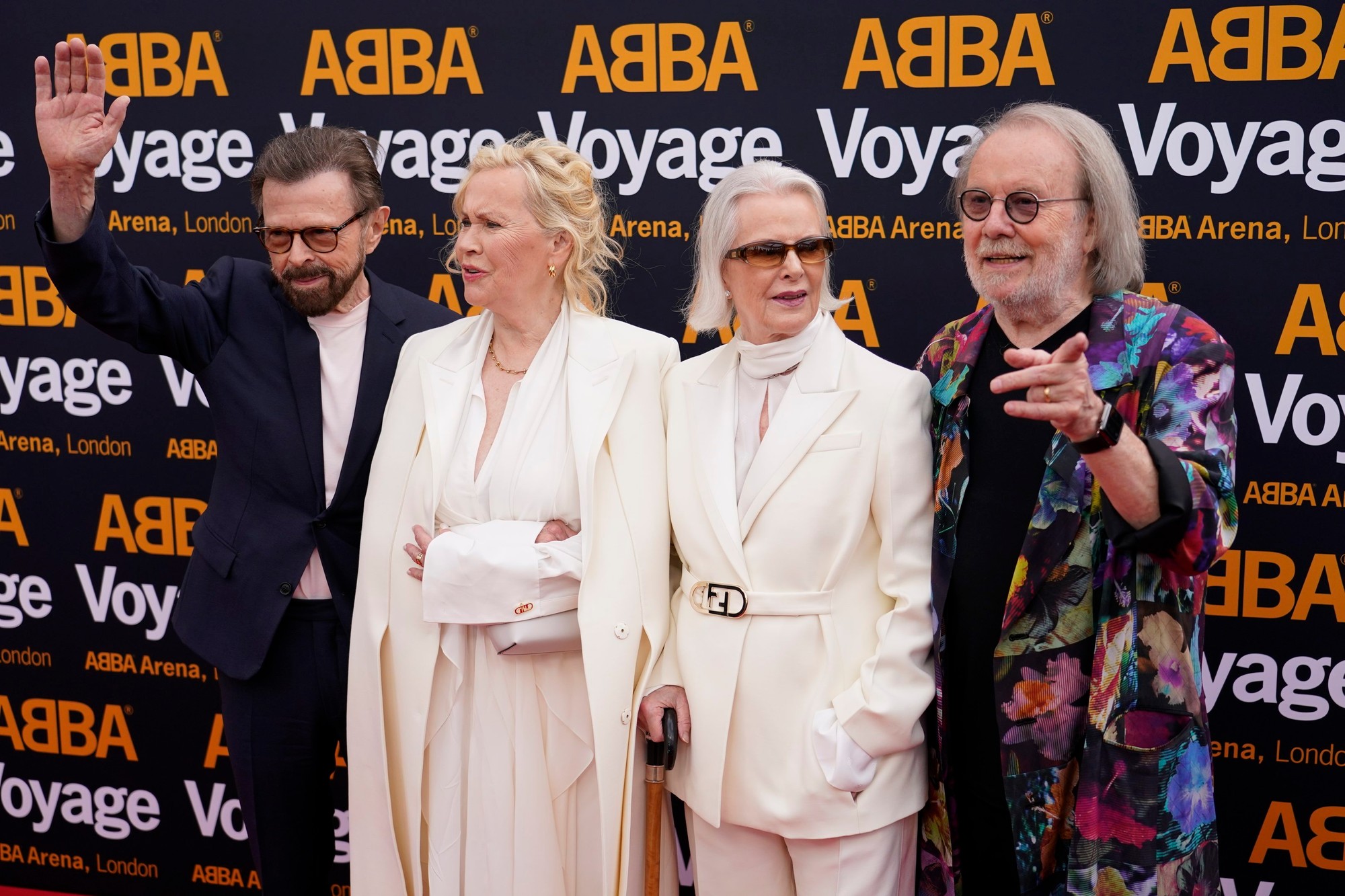 Členovia skupiny ABBA, zľava: Björn Ulvaeus, Agnetha Faltskogová, Anni-Frid Lyngstadová a Benny Andersson.
