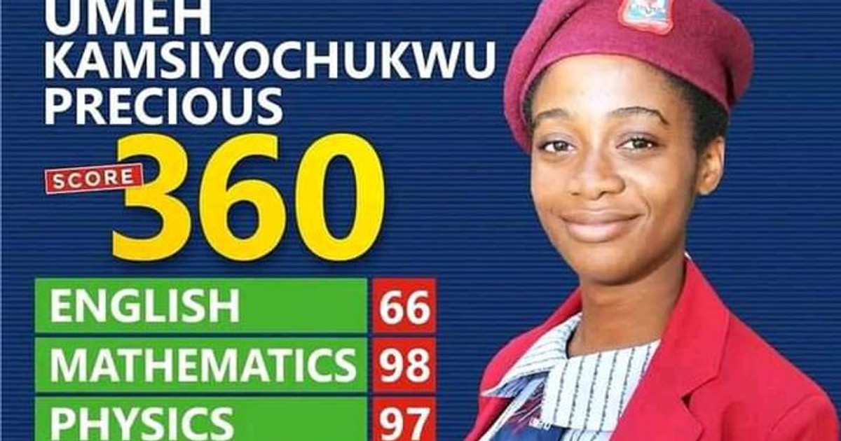 Nkechinyere Umeh from Anambra best candidate in 2023 UTME - JAMB - Vimarsana News
