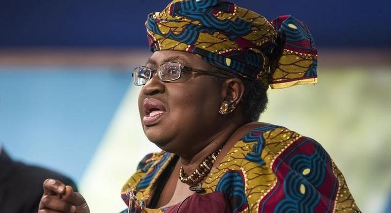 Nigerian Finance Minister Ngozi Okonjo-Iweala takes part in a discussion on Challengers of Job-Rich and Inclusive Growth: Growth and Reform Challenges during the World Bank/IMF Annual Meeting in Washington October 8, 2014.      REUTERS/Joshua Roberts