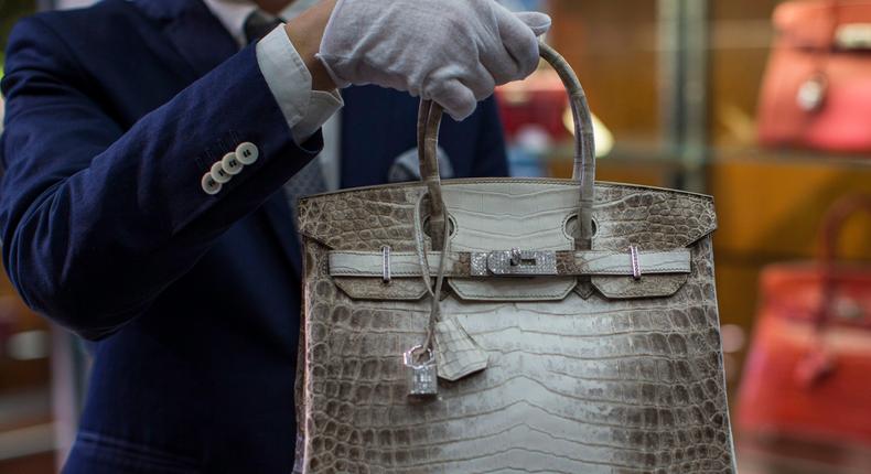 A crocodile Birkin handbag, though not one of the bags that was sold at the Sotheby's auction.REUTERS/Mario Anzuoni 